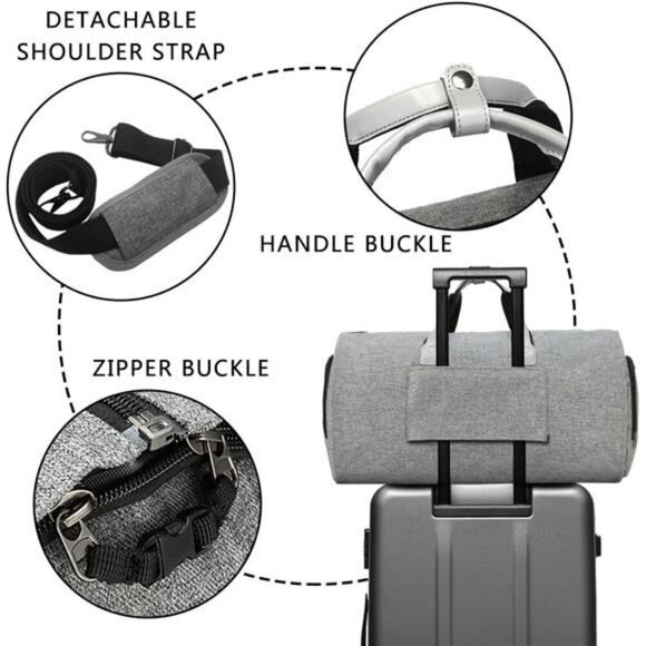 Convertible Carry On Garment Duffel Bag for Travel Suit Weekend Business Trip - Picture 5 of 7